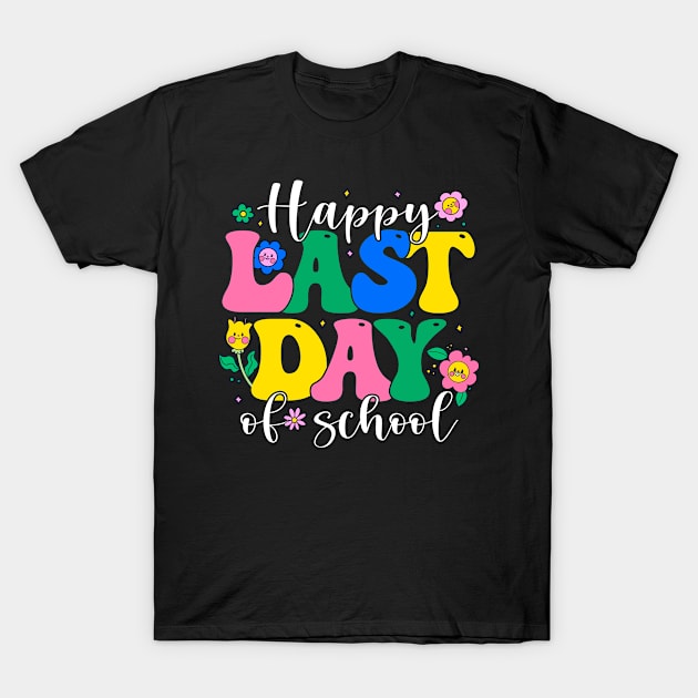 Happy Last Day Of School Graduation Groovy Teacher Student T-Shirt by besttee